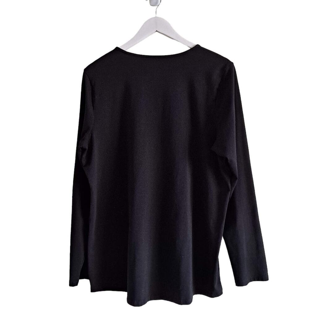 PureJill Womens Black Long Sleeve Crewneck Tee  T-Shirt Top Essential- Size XL - Picture 2 of 11
